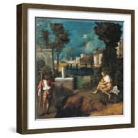 Tempest, detail-Giorgione-Framed Art Print