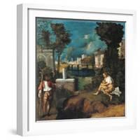 Tempest, detail-Giorgione-Framed Art Print