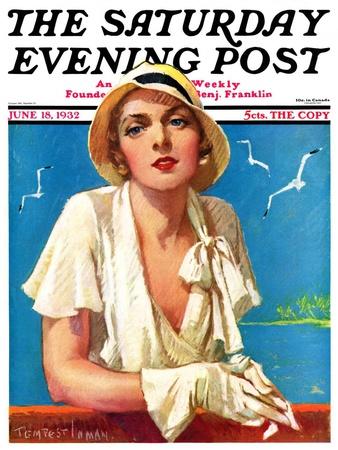 "Woman in White," Saturday Evening Post Cover, June 18, 1932