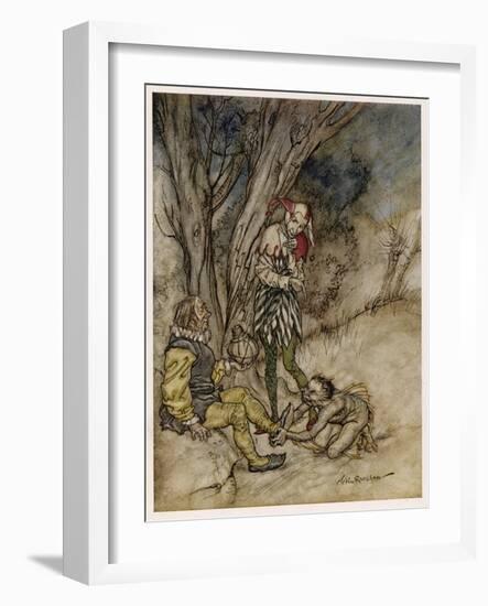 Tempest, Rackham, Act2Sce2-Arthur Rackham-Framed Art Print