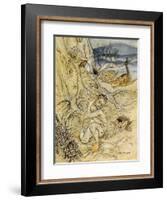 Tempest, Rackham, Act2Sce2-Arthur Rackham-Framed Art Print