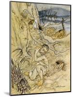 Tempest, Rackham, Act2Sce2-Arthur Rackham-Mounted Art Print