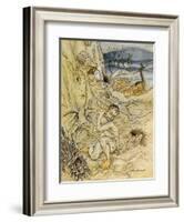 Tempest, Rackham, Act2Sce2-Arthur Rackham-Framed Art Print