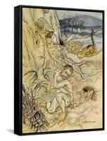 Tempest, Rackham, Act2Sce2-Arthur Rackham-Framed Stretched Canvas