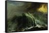 Tempest with Lightning Striking at Grindelwald Glacier-Caspar Wolf-Framed Stretched Canvas