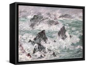 Tempête à Belle-Ile, 1886 (oil on canvas)-Claude Monet-Framed Stretched Canvas