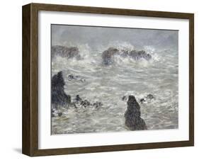 Tempête, côtes de Belle-île-Claude Monet-Framed Giclee Print