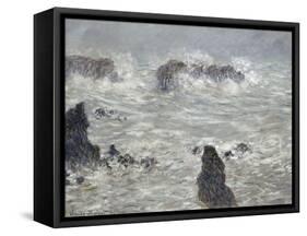 Tempête, côtes de Belle-île-Claude Monet-Framed Stretched Canvas