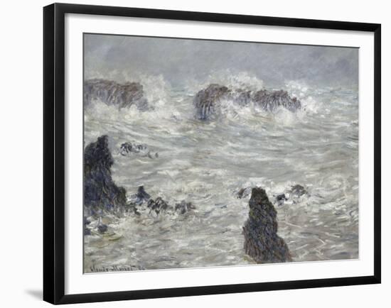 Tempête, côtes de Belle-île-Claude Monet-Framed Giclee Print