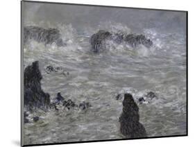 Tempete, Cotes de Belle, Ilestorm-Claude Monet-Mounted Giclee Print