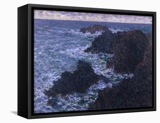 Tempête sur la côte de Belle-Ile-Claude Monet-Framed Stretched Canvas