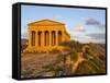 Tempio Di Concordia (Concord) at Sunset, Valle Dei Templi, UNESCO World Heritage Site, Agrigento, S-Stuart Black-Framed Stretched Canvas