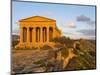 Tempio Di Concordia (Concord) at Sunset, Valle Dei Templi, UNESCO World Heritage Site, Agrigento, S-Stuart Black-Mounted Photographic Print