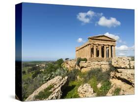 Tempio Di Concordia (Concord), Valle Dei Templi, UNESCO World Heritage Site, Agrigento, Sicily, Ita-Stuart Black-Stretched Canvas