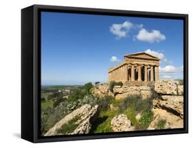 Tempio Di Concordia (Concord), Valle Dei Templi, UNESCO World Heritage Site, Agrigento, Sicily, Ita-Stuart Black-Framed Stretched Canvas