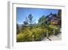 Temple and Vegetation in Lijiang, Part of the Mufu Wood Mansion Complex, Lijiang-Andreas Brandl-Framed Photographic Print