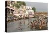 Temple at Har-Ki-Pairi, on Bank of River Ganges, Haridwar, Uttarakhand, India, Asia-Tony Waltham-Stretched Canvas