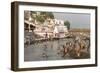 Temple at Har-Ki-Pairi, on Bank of River Ganges, Haridwar, Uttarakhand, India, Asia-Tony Waltham-Framed Photographic Print