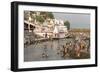 Temple at Har-Ki-Pairi, on Bank of River Ganges, Haridwar, Uttarakhand, India, Asia-Tony Waltham-Framed Photographic Print