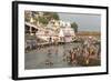 Temple at Har-Ki-Pairi, on Bank of River Ganges, Haridwar, Uttarakhand, India, Asia-Tony Waltham-Framed Photographic Print