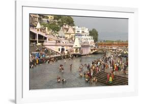 Temple at Har-Ki-Pairi, on Bank of River Ganges, Haridwar, Uttarakhand, India, Asia-Tony Waltham-Framed Photographic Print