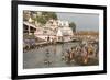 Temple at Har-Ki-Pairi, on Bank of River Ganges, Haridwar, Uttarakhand, India, Asia-Tony Waltham-Framed Photographic Print