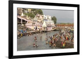 Temple at Har-Ki-Pairi, on Bank of River Ganges, Haridwar, Uttarakhand, India, Asia-Tony Waltham-Framed Photographic Print