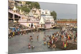 Temple at Har-Ki-Pairi, on Bank of River Ganges, Haridwar, Uttarakhand, India, Asia-Tony Waltham-Mounted Photographic Print