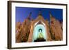 Temple at Shwedagon Paya (Pagoda) Floodlit at Night, Yangon (Rangoon), Myanmar (Burma), Asia-Lee Frost-Framed Photographic Print