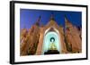 Temple at Shwedagon Paya (Pagoda) Floodlit at Night, Yangon (Rangoon), Myanmar (Burma), Asia-Lee Frost-Framed Photographic Print