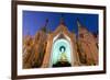 Temple at Shwedagon Paya (Pagoda) Floodlit at Night, Yangon (Rangoon), Myanmar (Burma), Asia-Lee Frost-Framed Photographic Print