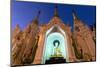 Temple at Shwedagon Paya (Pagoda) Floodlit at Night, Yangon (Rangoon), Myanmar (Burma), Asia-Lee Frost-Mounted Photographic Print