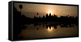 Temple at the Lakeside, Angkor Wat, Angkor Thom, Siem Reap, Angkor, Cambodia-null-Framed Stretched Canvas