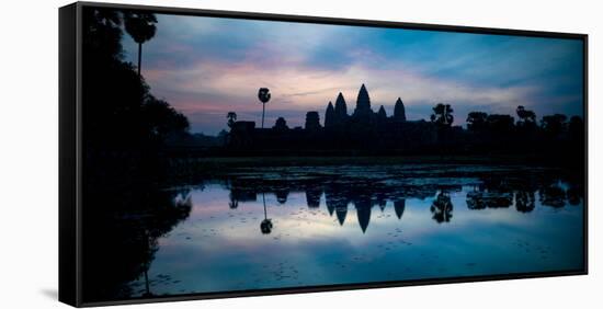 Temple at the Lakeside, Angkor Wat, Angkor Thom, Siem Reap, Angkor, Cambodia-null-Framed Stretched Canvas