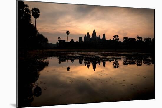 Temple at the Lakeside, Angkor Wat, Angkor Thom, Siem Reap, Angkor, Cambodia-null-Mounted Photographic Print