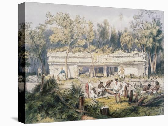 Temple at Tulum-Frederick Catherwood-Stretched Canvas