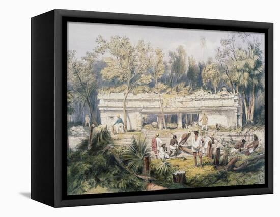 Temple at Tulum-Frederick Catherwood-Framed Stretched Canvas