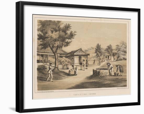 Temple at Tumai, Lew Chew, 1855-Wilhelm Joseph Heine-Framed Giclee Print