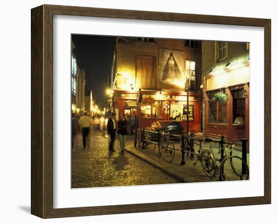 Temple Bar area at night, Dublin, Ireland-Alan Klehr-Framed Photographic Print