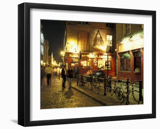 Temple Bar area at night, Dublin, Ireland-Alan Klehr-Framed Photographic Print