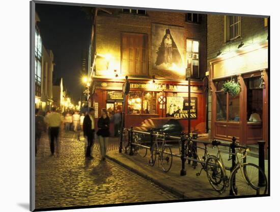 Temple Bar area at night, Dublin, Ireland-Alan Klehr-Mounted Photographic Print