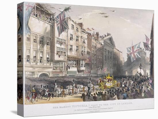 Temple Bar, London, 1837-Charles Joseph Hullmandel-Stretched Canvas