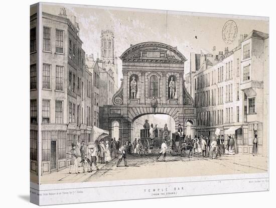 Temple Bar, London, C1845-M & N Hanhart-Stretched Canvas