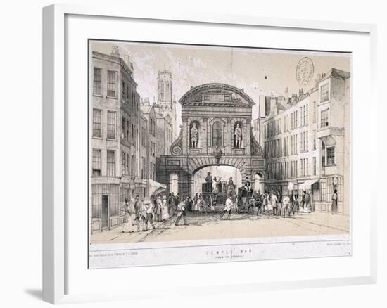 Temple Bar, London, C1845-M & N Hanhart-Framed Giclee Print