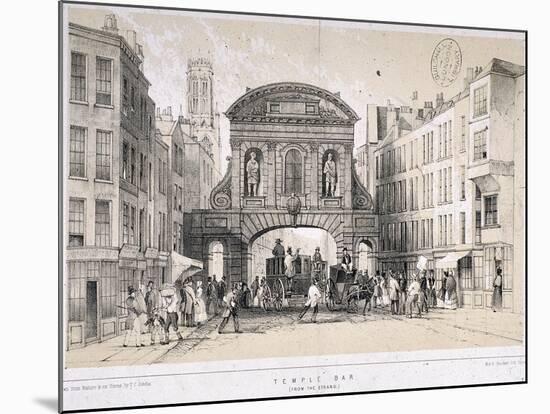 Temple Bar, London, C1845-M & N Hanhart-Mounted Giclee Print