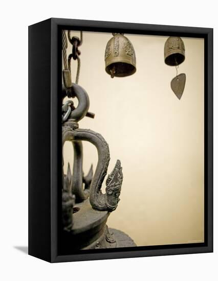 Temple Bells, Golden Mount, Wat Saket Temple, Bangkok, Thailand-Russell Young-Framed Stretched Canvas