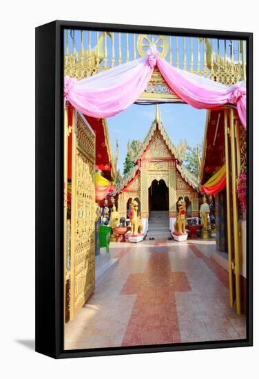 Temple Bot at Doi Kham (Wat Phra That Doi Kham) (Temple of the Golden Mountain), Chiang Mai-Alex Robinson-Framed Stretched Canvas