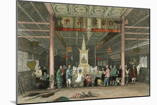 Temple Buddha Canton-Thomas Allom-Mounted Art Print