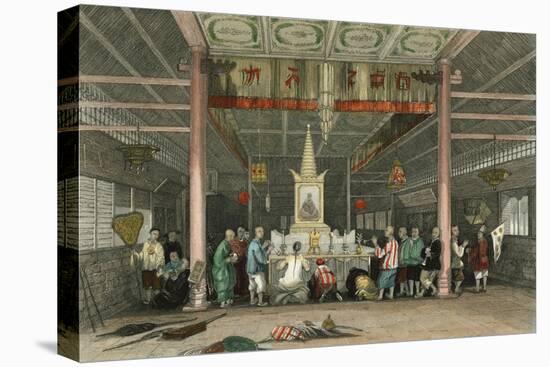 Temple Buddha Canton-Thomas Allom-Stretched Canvas