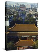 Temple Buildings in Jingshan Park Looking Down to the Drum Tower in the Distance, Beijing, China-Kober Christian-Stretched Canvas